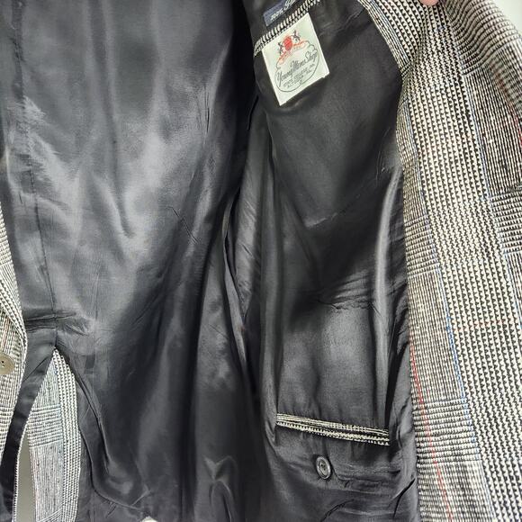 Burberry 100% Silk Plaid Check Blazer Sport Jacket Broken Buttons Glenn Plaid - Picture 10 of 16